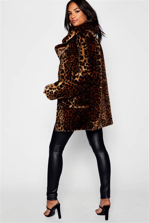 long faux fur leopard coat|faux leopard coat on sale.